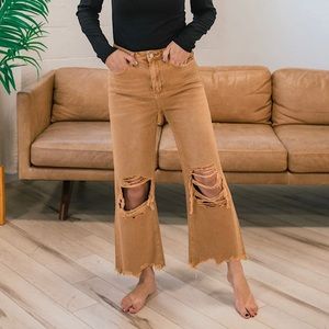 Vervet cropped distressed jeans